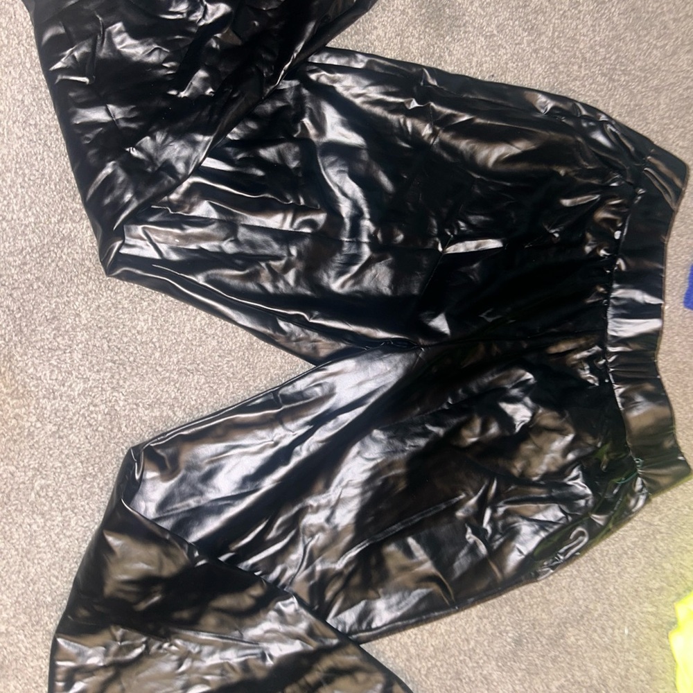 Glossy Black Waterproof Trousers